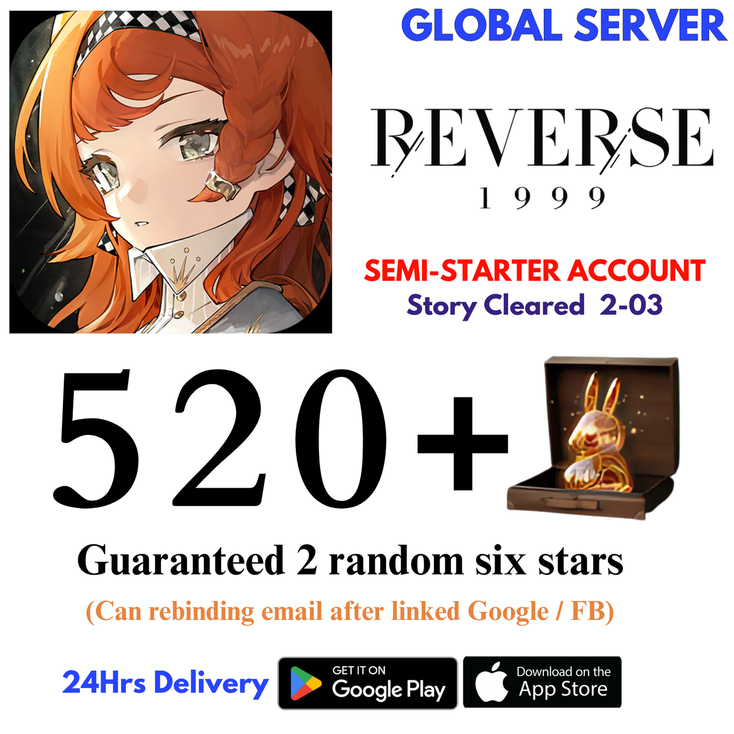 [GLOBAL] 520+Unilogs+2 Random 6 Stars Reverse: 1999 Reroll Starter Account